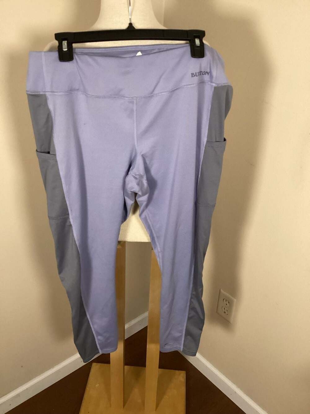 Burton Midweight X Base Layer Colorblock Leggings with Pockets Lavender Gray XL